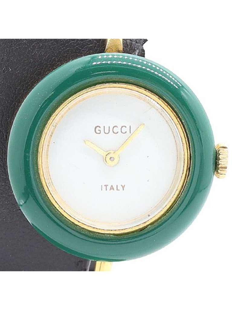 Gucci Change Bezel Hand Wound Bangle Watch With 5 Bezels White Dial